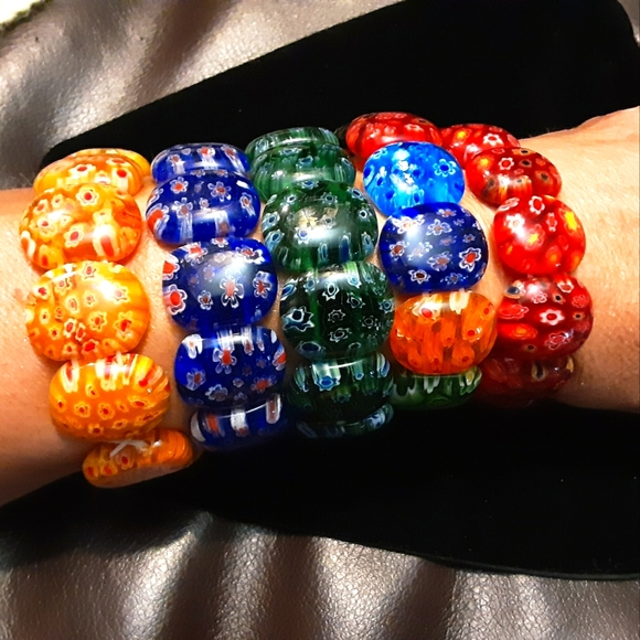 Yellow,blue,green,red,multicolor bracelets - Picture 1 of 3